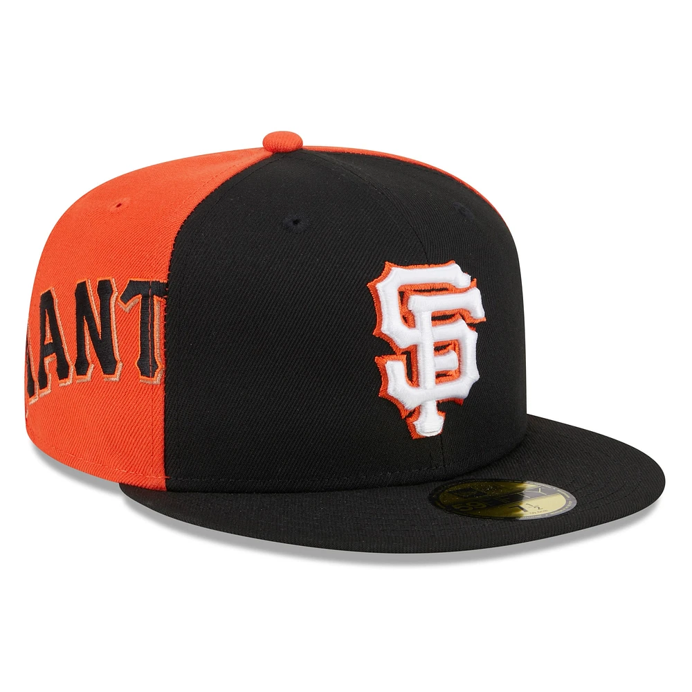 Casquette ajustée 59FIFTY New Era pour hommes, noir/orange, San Francisco Giants Gameday Sideswipe