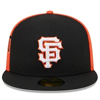 Casquette ajustée 59FIFTY New Era pour hommes, noir/orange, San Francisco Giants Gameday Sideswipe