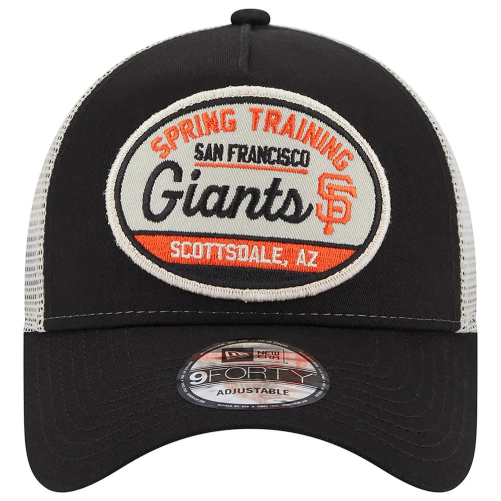 New Era Black/White San Francisco Giants Logo Patch 9FORTY Trucker Snapback Hat