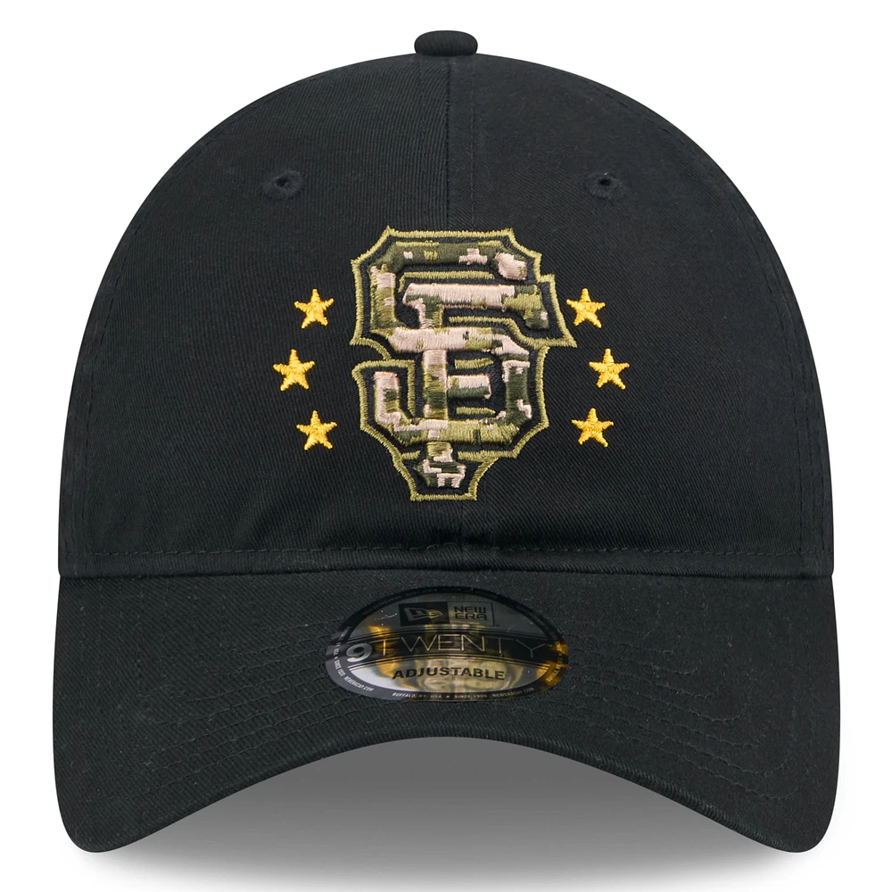 Casquette réglable noire 9TWENTY pour la Journée des forces armées 2024 des Giants de San Francisco New Era pour hommes