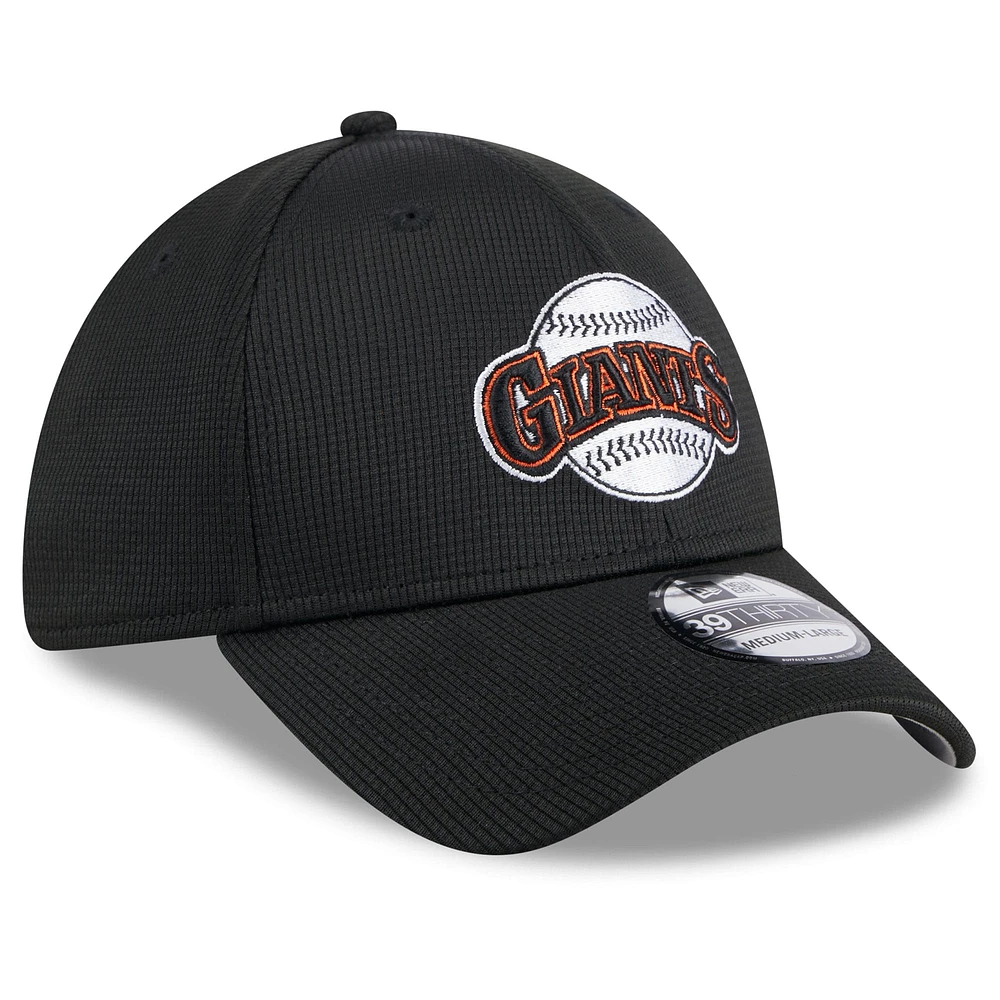 Men's New Era  Black San Francisco Giants 2025 Batting Practice 39THIRTY Flex Hat