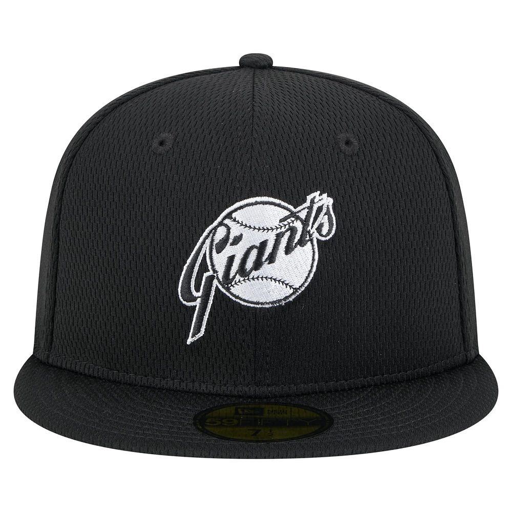 Casquette ajustée New Era San Francisco Giants 2025 Clubhouse 59FIFTY noire pour homme