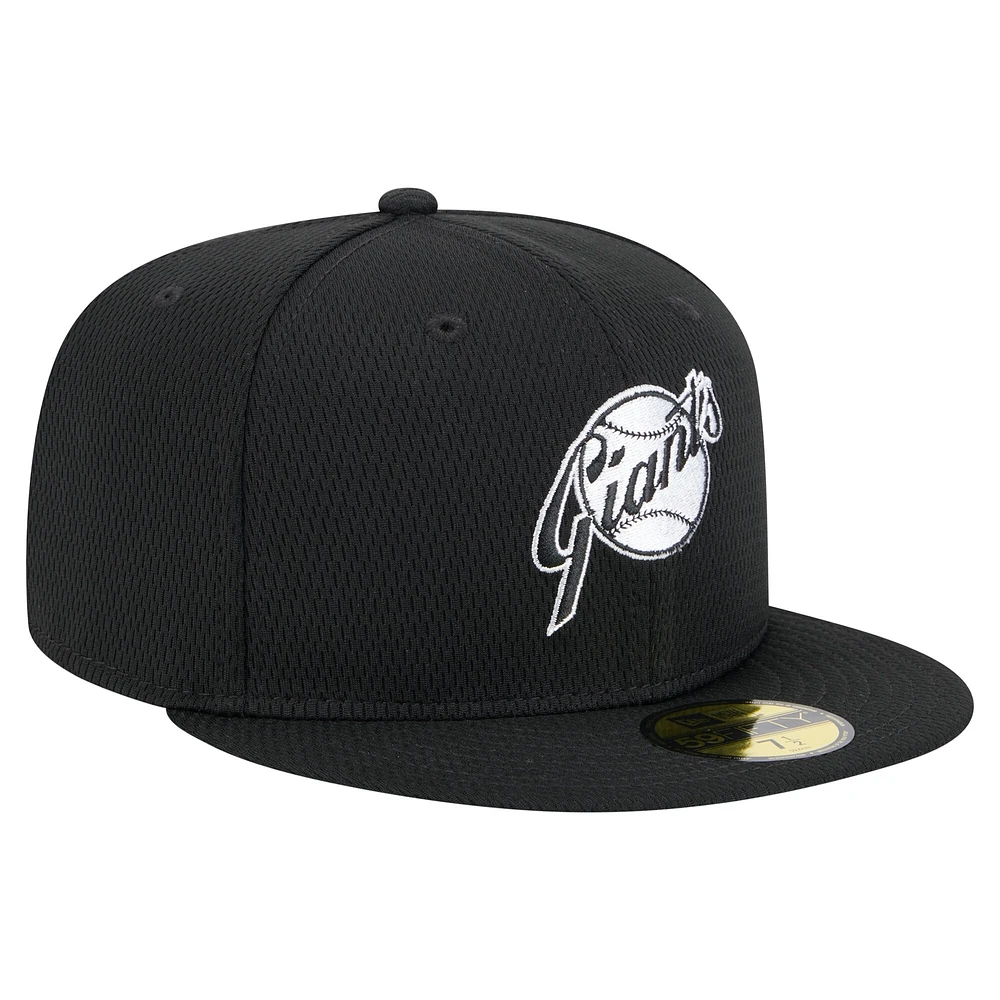 Casquette ajustée New Era San Francisco Giants 2025 Clubhouse 59FIFTY noire pour homme