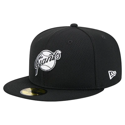 Casquette ajustée New Era San Francisco Giants 2025 Clubhouse 59FIFTY noire pour homme