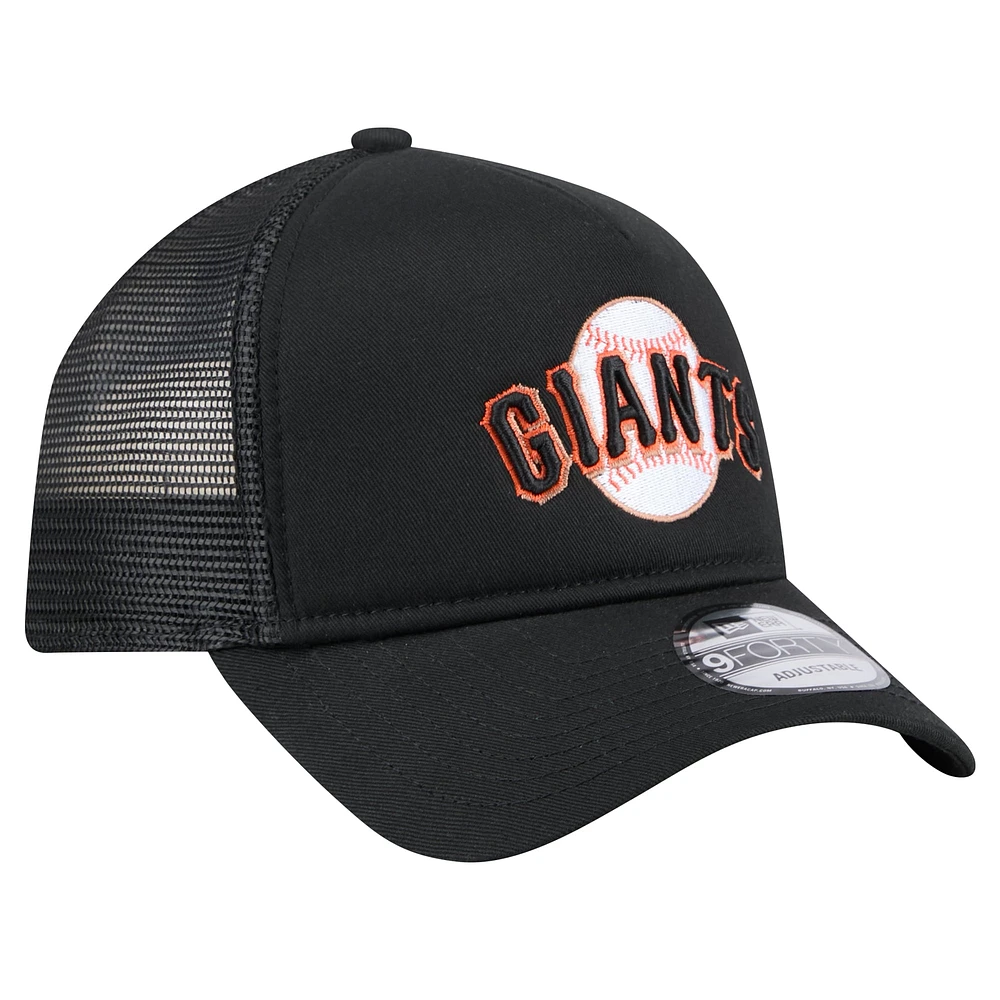 Casquette ajustable A-Frame Trucker 9FORTY San Francisco Giants de New Era pour homme noire