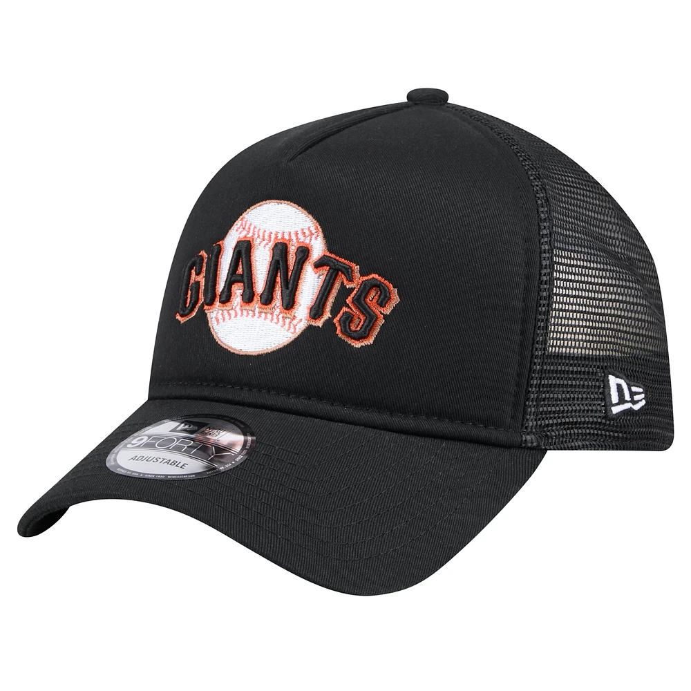 Casquette ajustable A-Frame Trucker 9FORTY San Francisco Giants de New Era pour homme noire