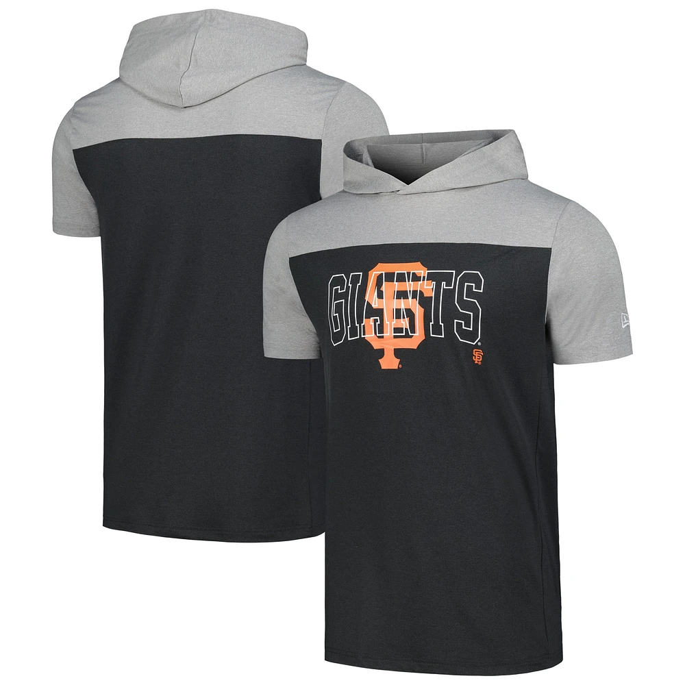 T-shirt à capuche noir brossé Active San Francisco Giants New Era pour hommes