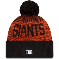 Bonnet en tricot à revers sport avec pompon pour homme New Era Giants de San Francisco Authentic Collection, noir