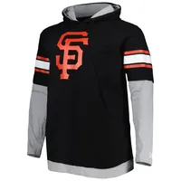 Men's New Era Black San Francisco Giants Big & Tall Twofer Pullover Hoodie