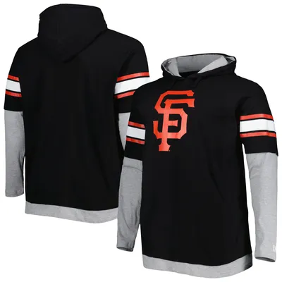 Men's New Era Black San Francisco Giants Big & Tall Twofer Pullover Hoodie