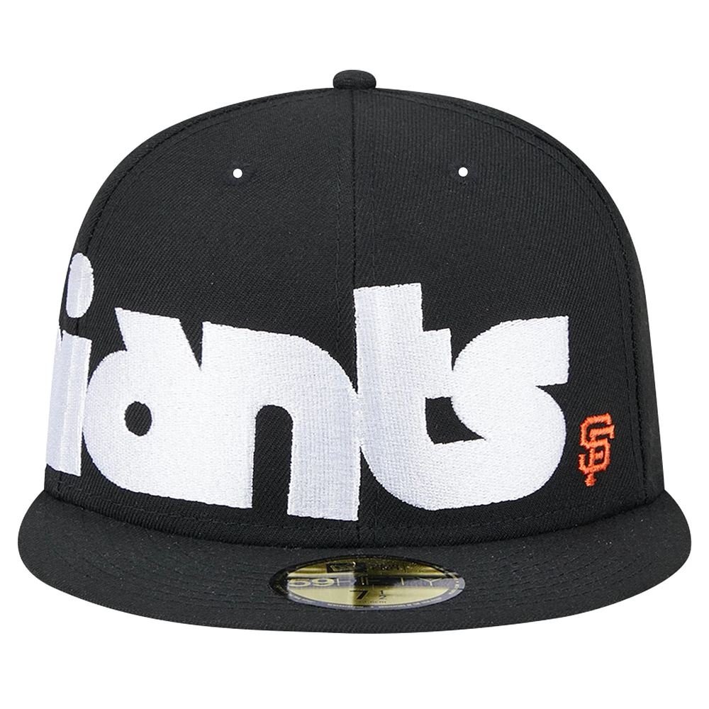 Casquette ajustée 59FIFTY sous-visière à carreaux noire San Francisco Giants New Era pour hommes