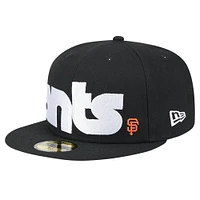 Casquette ajustée 59FIFTY sous-visière à carreaux noire San Francisco Giants New Era pour hommes