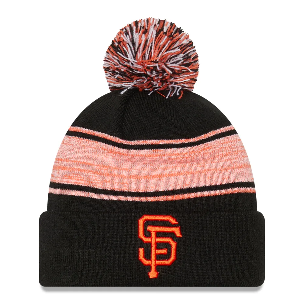 Bonnet en tricot à revers avec pompon pour homme des Giants de San Francisco New Era, noir