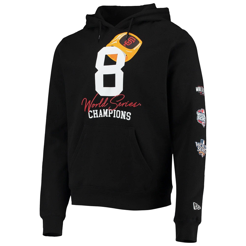 Men's New Era Black San Francisco Giants Count the Rings Pullover Hoodie