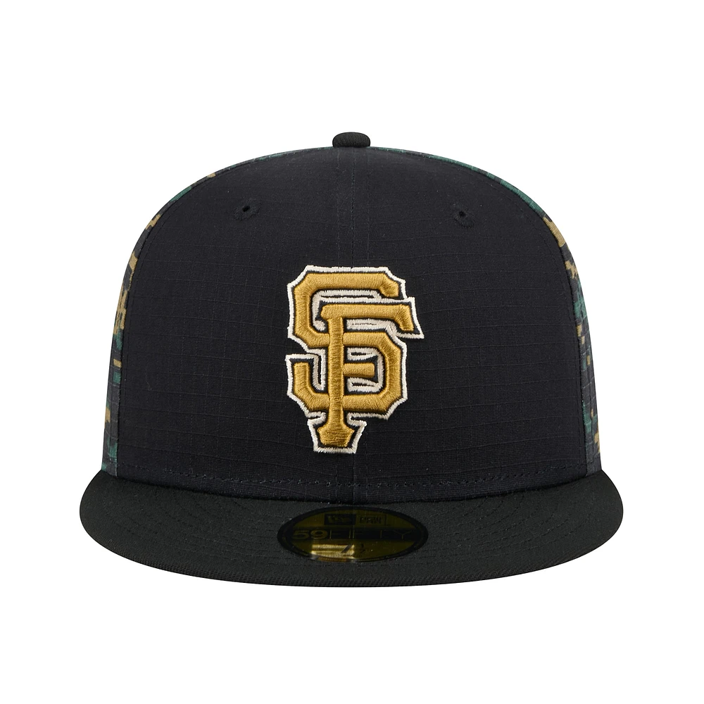 Men's New Era Black San Francisco Giants Digi Camo 59FIFTY Fitted Hat