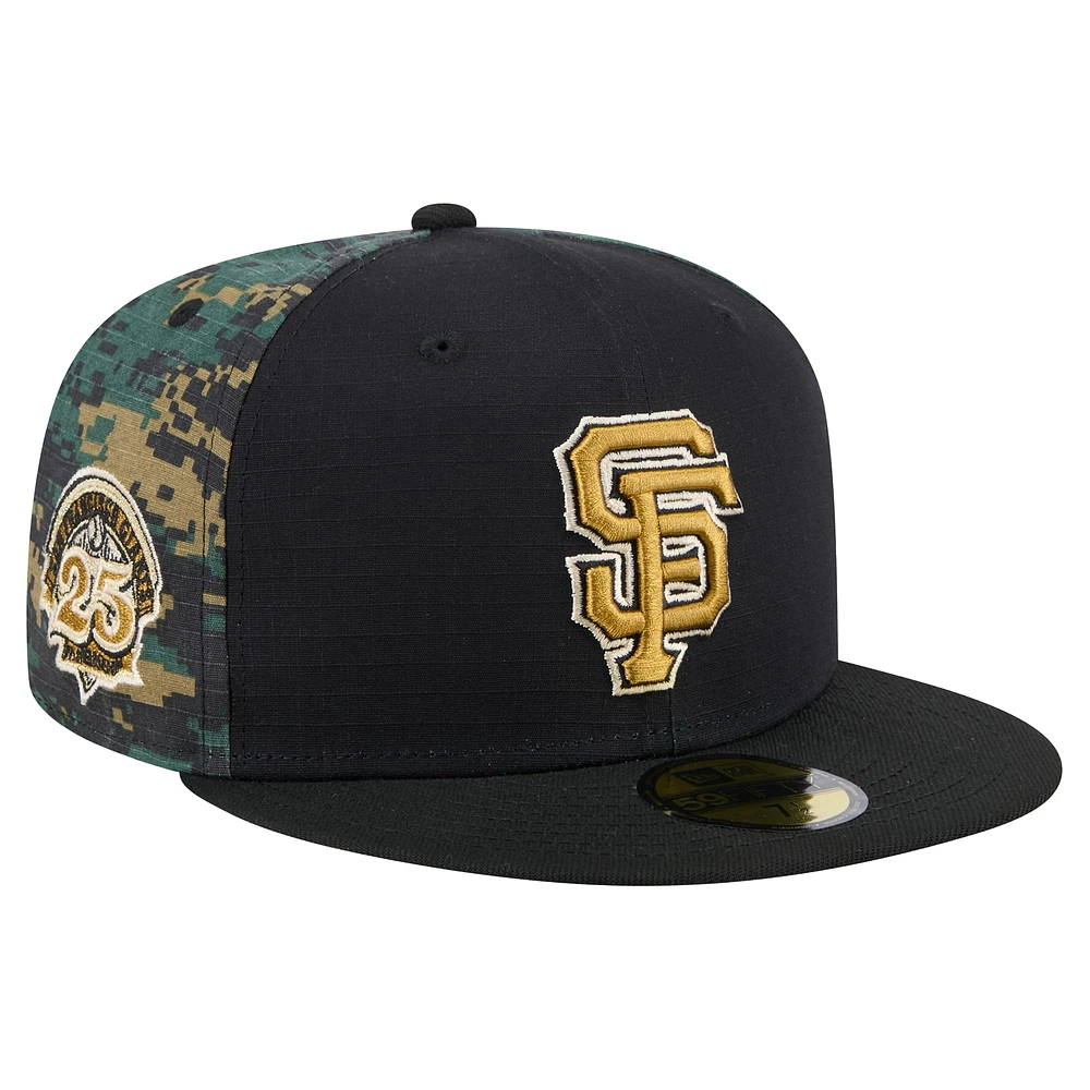 Men's New Era Black San Francisco Giants Digi Camo 59FIFTY Fitted Hat