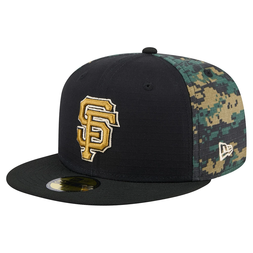 Men's New Era Black San Francisco Giants Digi Camo 59FIFTY Fitted Hat