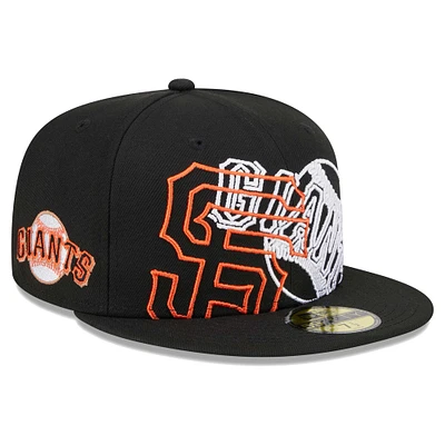 Casquette ajustée 59FIFTY New Era pour hommes des San Francisco Giants Game Day Overlap, noire