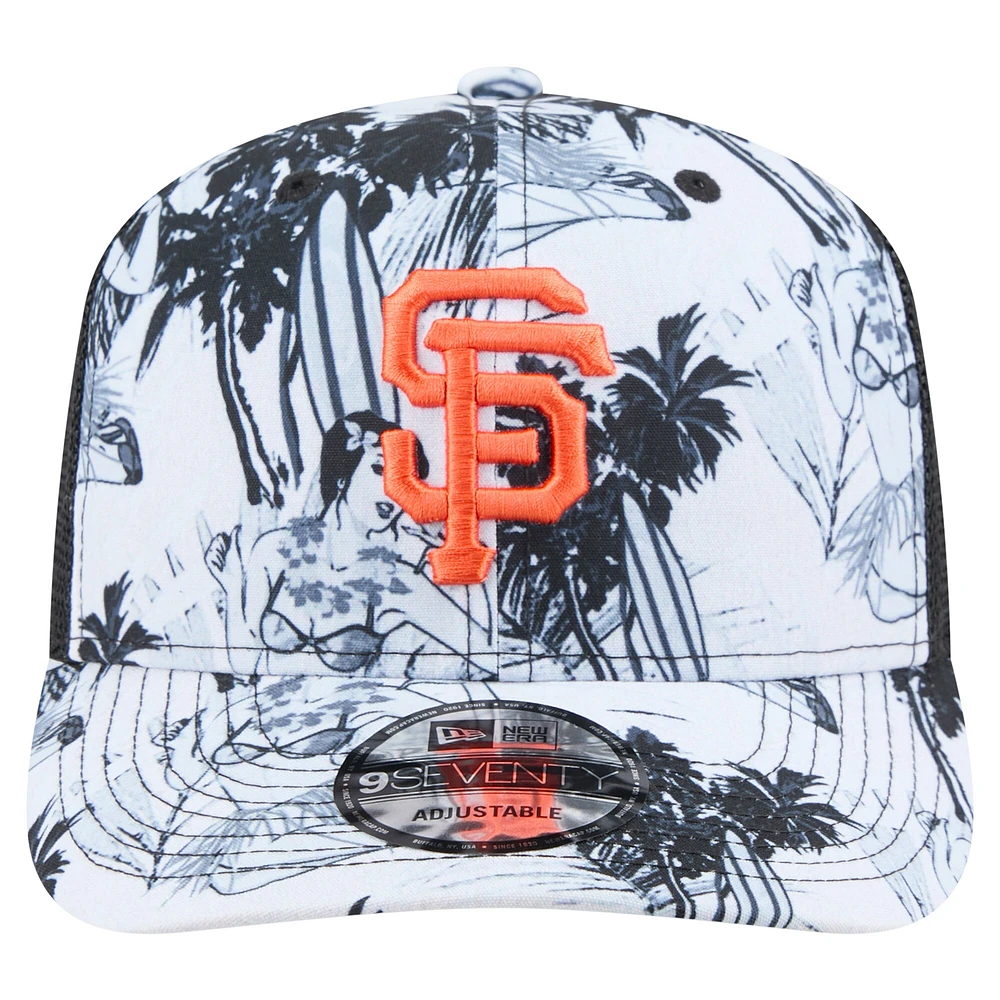 Casquette ajustable Hula Trucker 9SEVENTY noire New Era pour homme des Giants de San Francisco