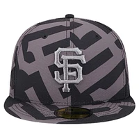 Casquette ajustée 59FIFTY noire avec logo Fracture des Giants de San Francisco pour hommes New Era