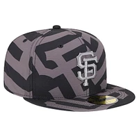 Casquette ajustée 59FIFTY noire avec logo Fracture des Giants de San Francisco pour hommes New Era