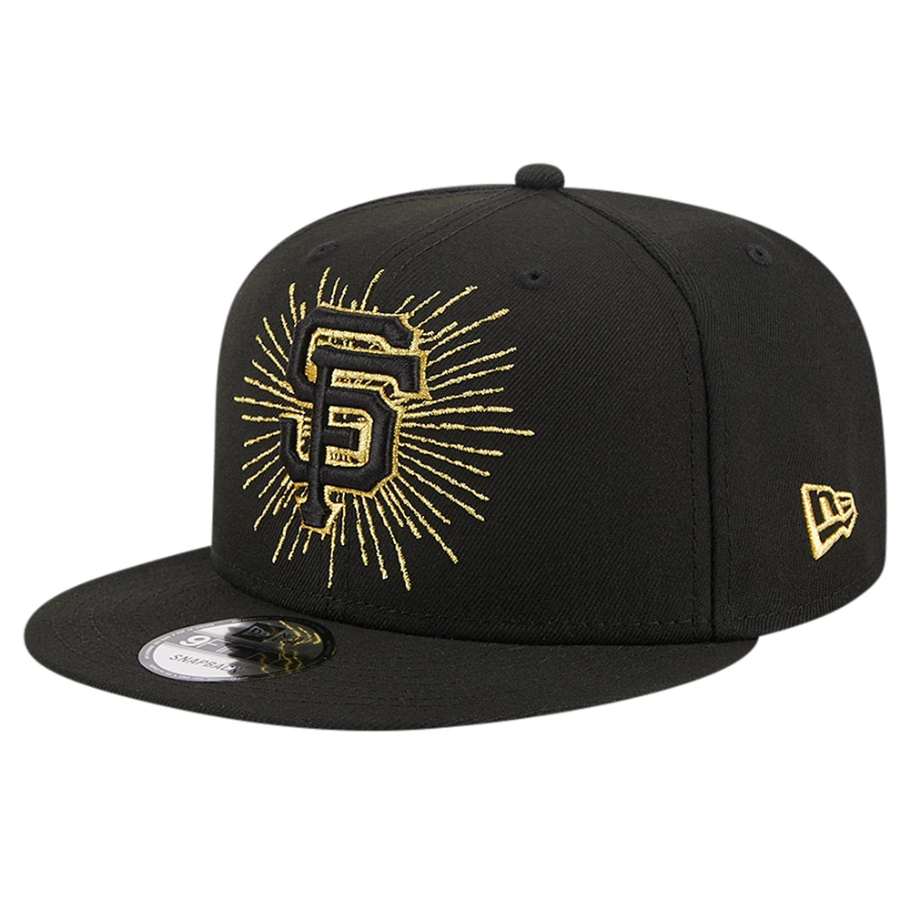 Casquette Snapback 9FIFTY noire avec logo métallique des Giants de San Francisco New Era pour hommes