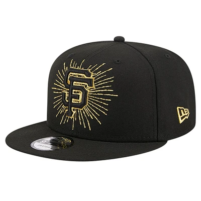 Men's New Era Black San Francisco Giants Metallic Logo 9FIFTY Snapback Hat