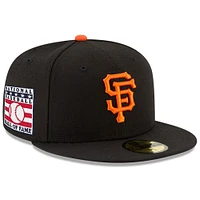 Casquette ajustée 59FIFTY du Temple de la renommée baseball national des Giants San Francisco New Era pour hommes, noire