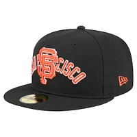 Men's New Era Black San Francisco Giants Overlap 59FIFTY Fitted Hat