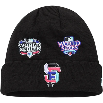 Bonnet en tricot noir à revers Polar Lights des Giants de San Francisco New Era pour homme