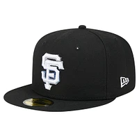 Men's New Era Black San Francisco Giants  Raceway 59FIFTY Fitted Hat