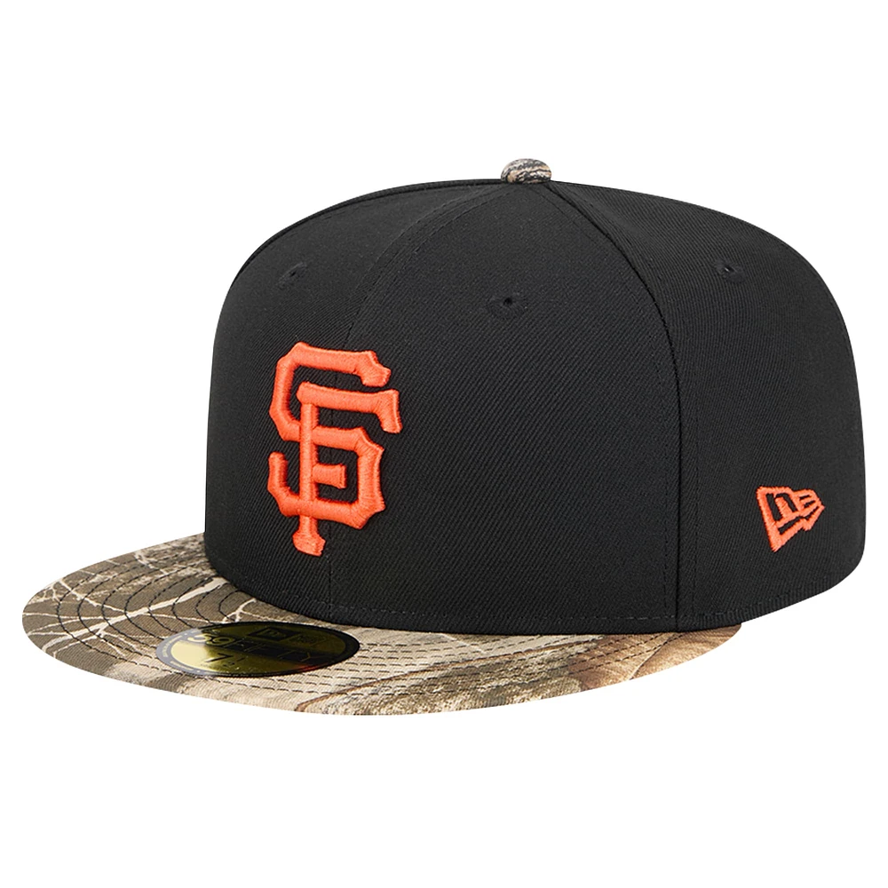 Men's New Era Black San Francisco Giants Realtree Camo 59FIFTY Fitted Hat