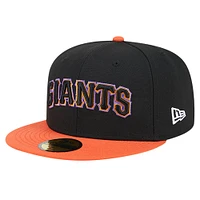 Men's New Era Black San Francisco Giants  Retro Spring Training 59FIFTY Fitted Hat