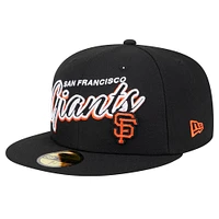 Men's New Era Black San Francisco Giants Script Sided 59FIFTY Fitted Hat