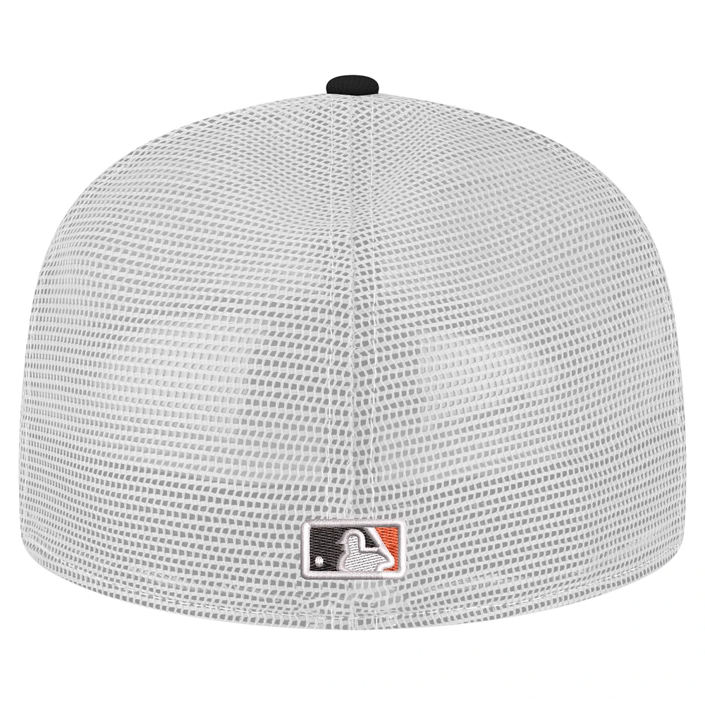 Men's New Era Black San Francisco Giants Team Color 59FIFTY Trucker Fitted Hat