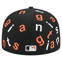 Men's New Era Black San Francisco Giants Team Confetti 59FIFTY Fitted Hat