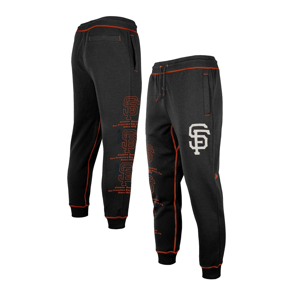 Pantalon de jogging pour homme New Era noir San Francisco Giants Team Split