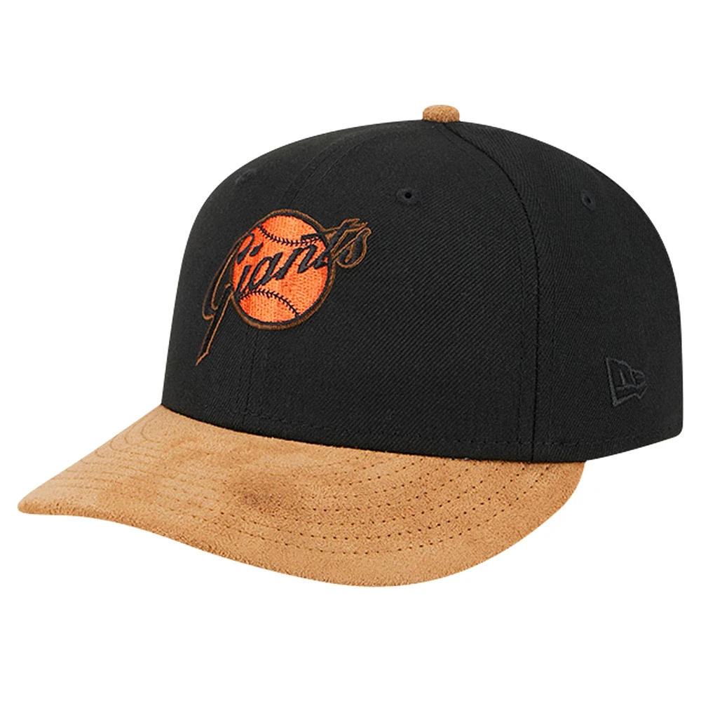 Casquette ajustée 59FIFTY à visière basse en daim noire de l'équipe des Giants San Francisco New Era pour hommes