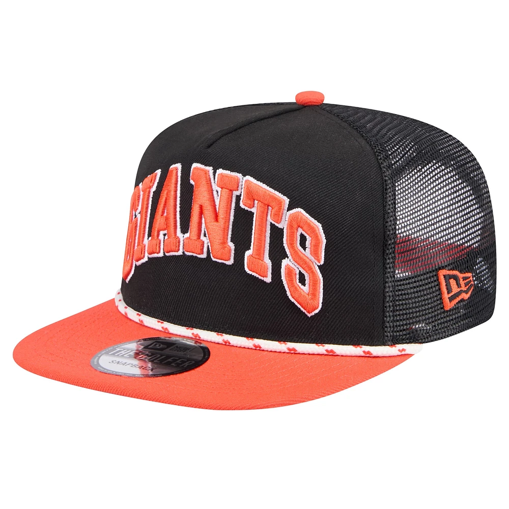 Men's New Era Black San Francisco Giants Throwback Meshback Golfer Hat