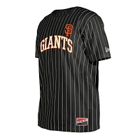 Men's New Era Black San Francisco Giants Throwback Pinstripe T-Shirt