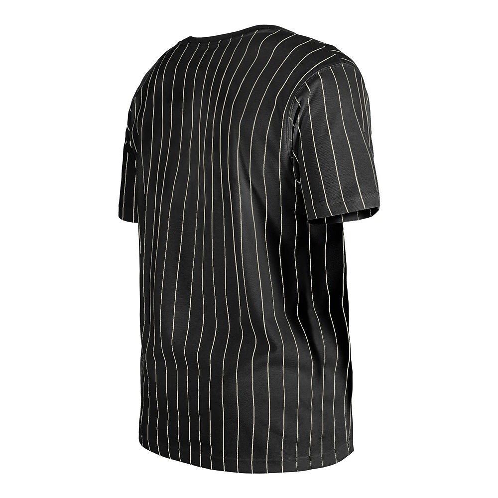 Men's New Era Black San Francisco Giants Throwback Pinstripe T-Shirt