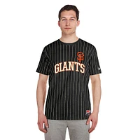 Men's New Era Black San Francisco Giants Throwback Pinstripe T-Shirt