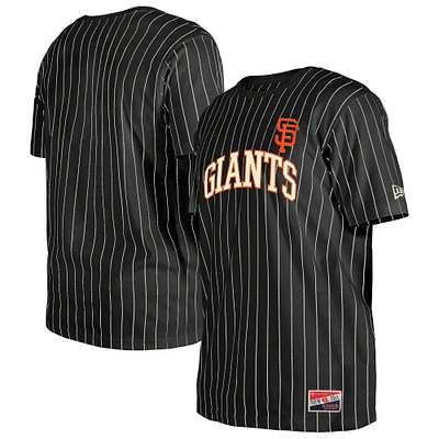Men's New Era Black San Francisco Giants Throwback Pinstripe T-Shirt