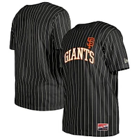 Men's New Era Black San Francisco Giants Throwback Pinstripe T-Shirt