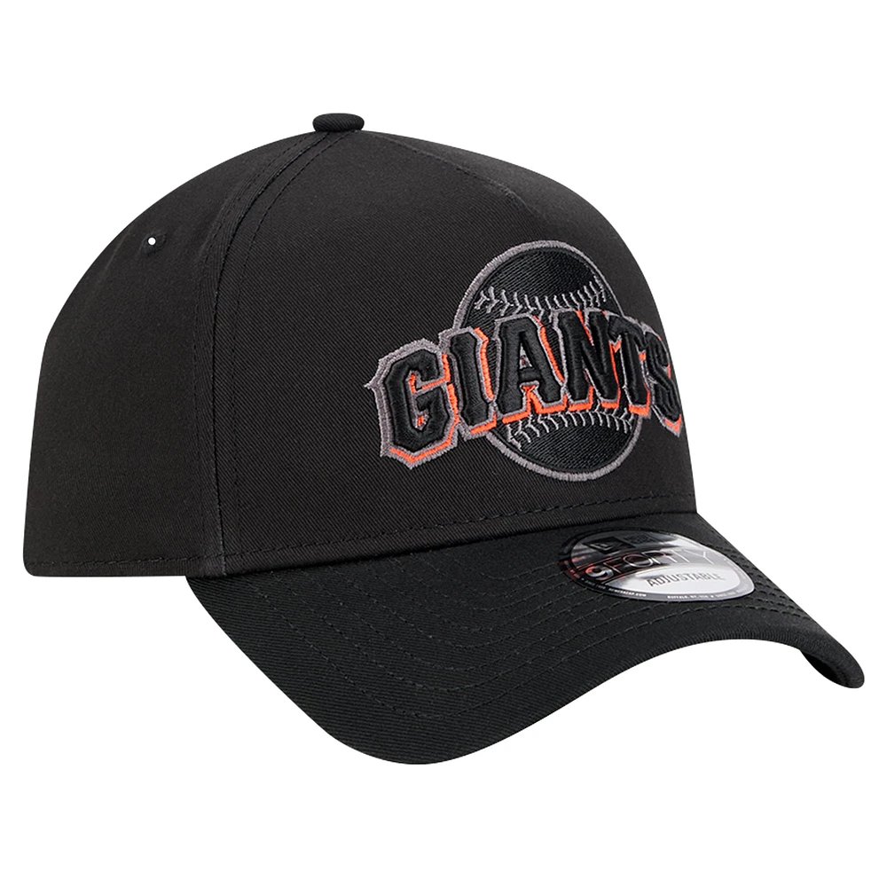 Men's New Era Black San Francisco Giants Tonal Pop 9FORTY A-Frame Adjustable Hat