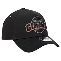 Casquette réglable ton sur ton Pop 9FORTY A-Frame New Era pour hommes, noire, San Francisco Giants