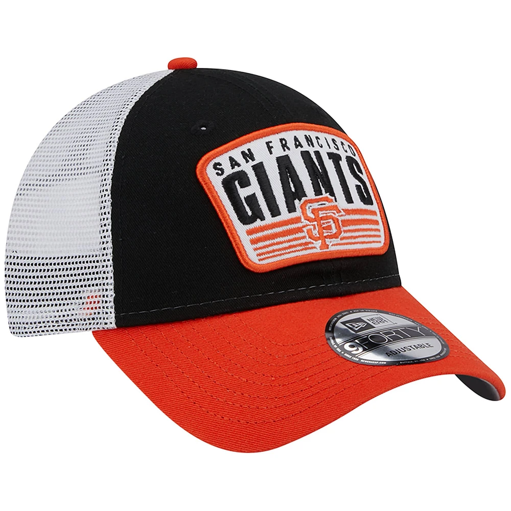 Men's New Era Black San Francisco Giants Two-Tone Patch 9FORTY Snapback Hat