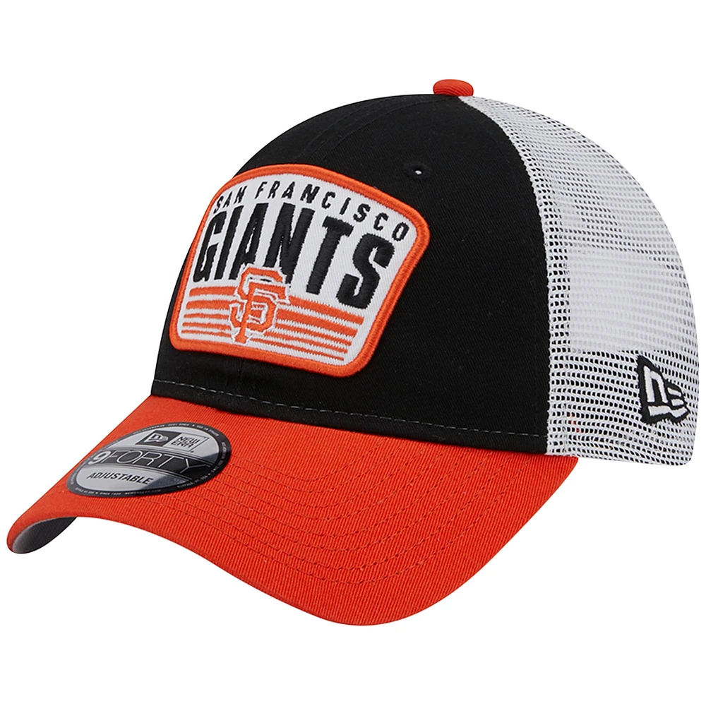 Men's New Era Black San Francisco Giants Two-Tone Patch 9FORTY Snapback Hat