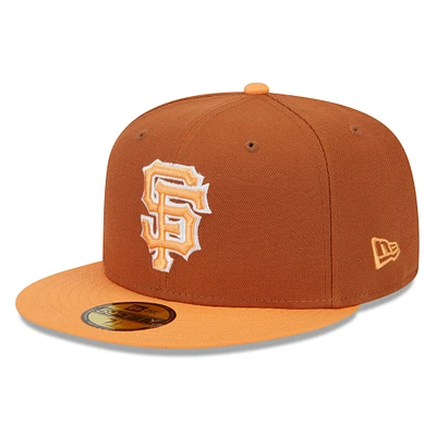 Men's New Era Brown/Orange San Francisco Giants Spring Color Basic Two-Tone 59FIFTY Fitted Hat