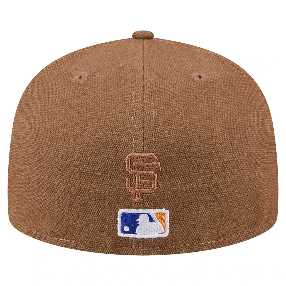 Men's New Era  Brown San Francisco Giants Logo Scribble 59FIFTY Fitted Hat